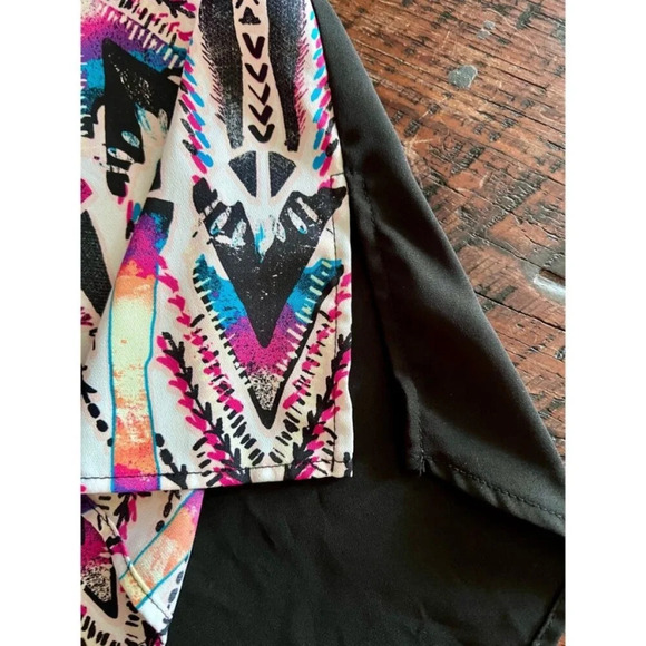 Womens 3X Pull Over Eyesdhadow Aztec Pink, Purple Black & Blue Hi-Low Sheer Top - Picture 10 of 13